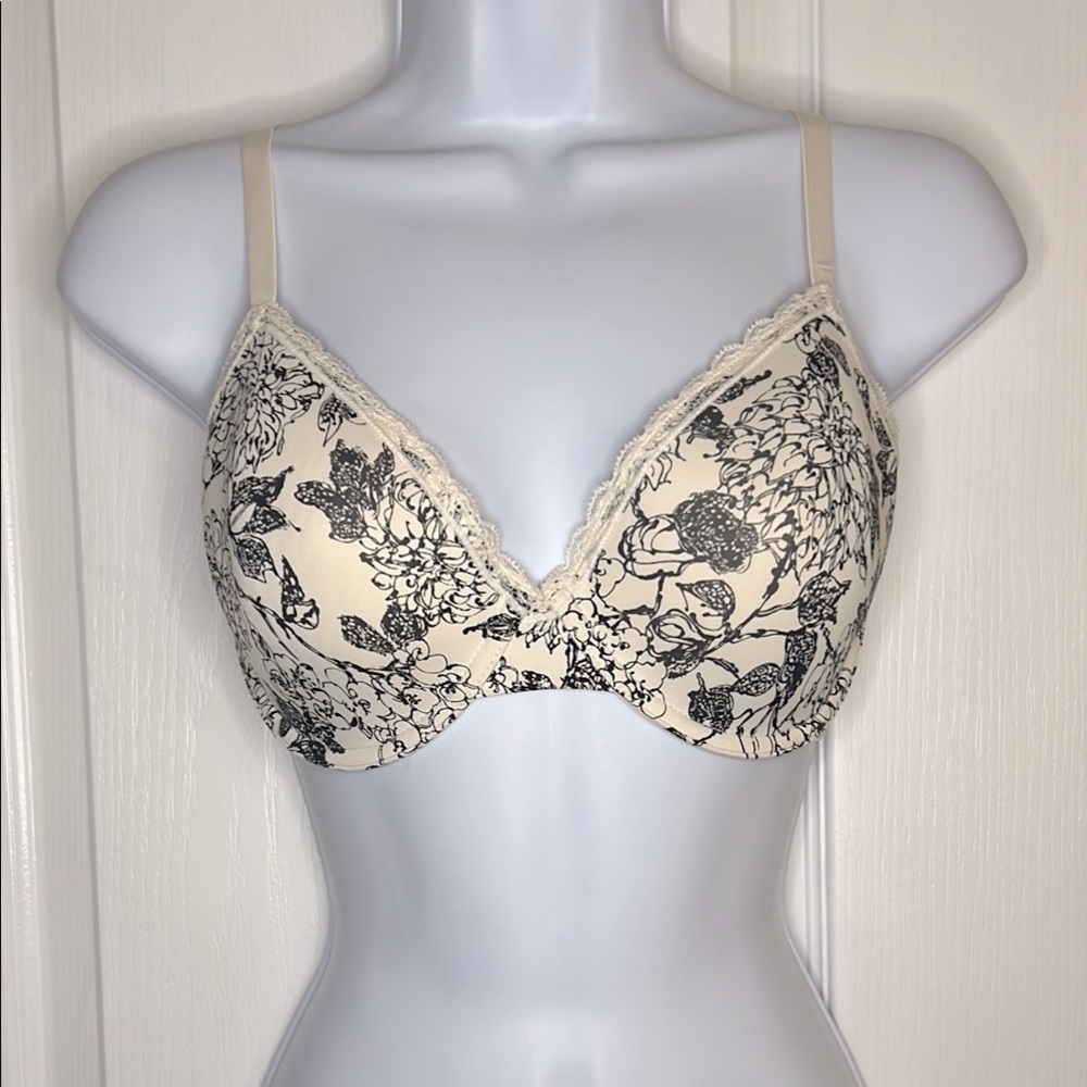 Floral Lace Trim Bra
